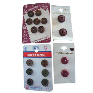 Lot of 17 Various Style Vintage New Brown Round 5/8"D Buttons Shirts Blouses